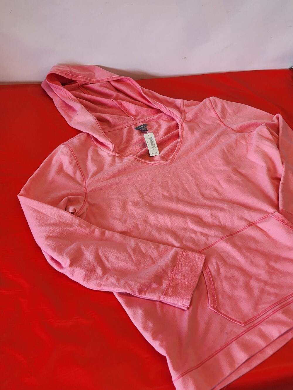 Aerie Women's Pink Lightweight Long Sleeve V-Neck Hoodie XL